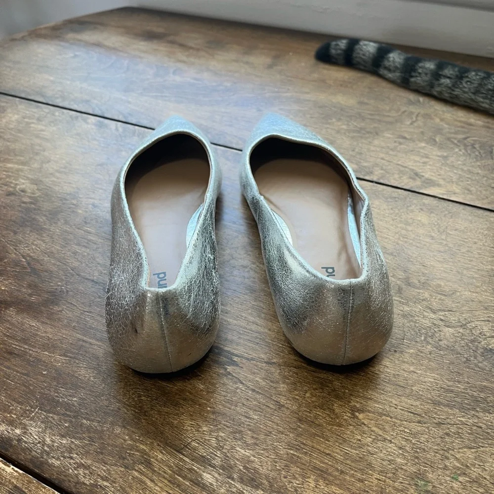 Silver Pointed Flats - Picture 7 of 11